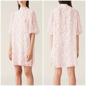 Ganni Pink Floral Mini Dress
